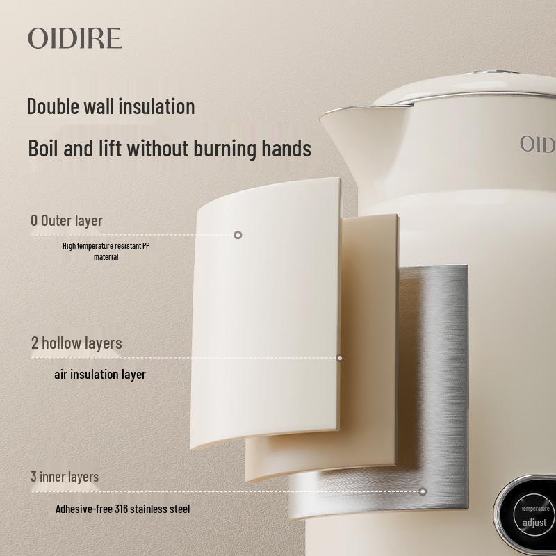 OIDIRE Smart Electric Kettle: 316 Stainless Steel, Thermostatic, Automatic Heat Preservation, Ideal for Brewing.