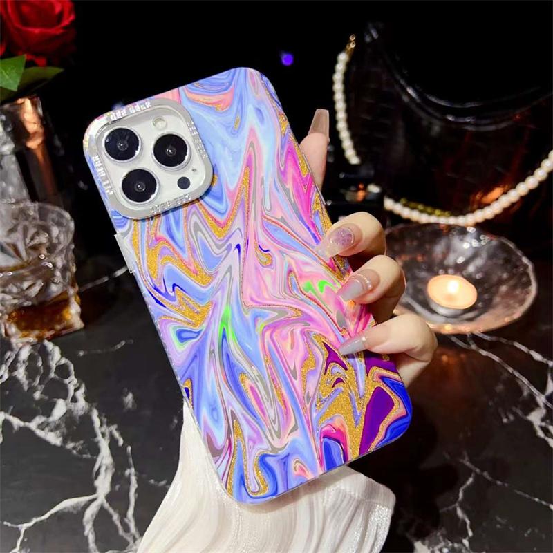 Luxusní módní pouzdro na telefon zlacené geometrické řady pro iPhone 14 13 12 11 Pro Max galvanicky pokovený rámeček objektivu pro iPhone 14 13 12 11