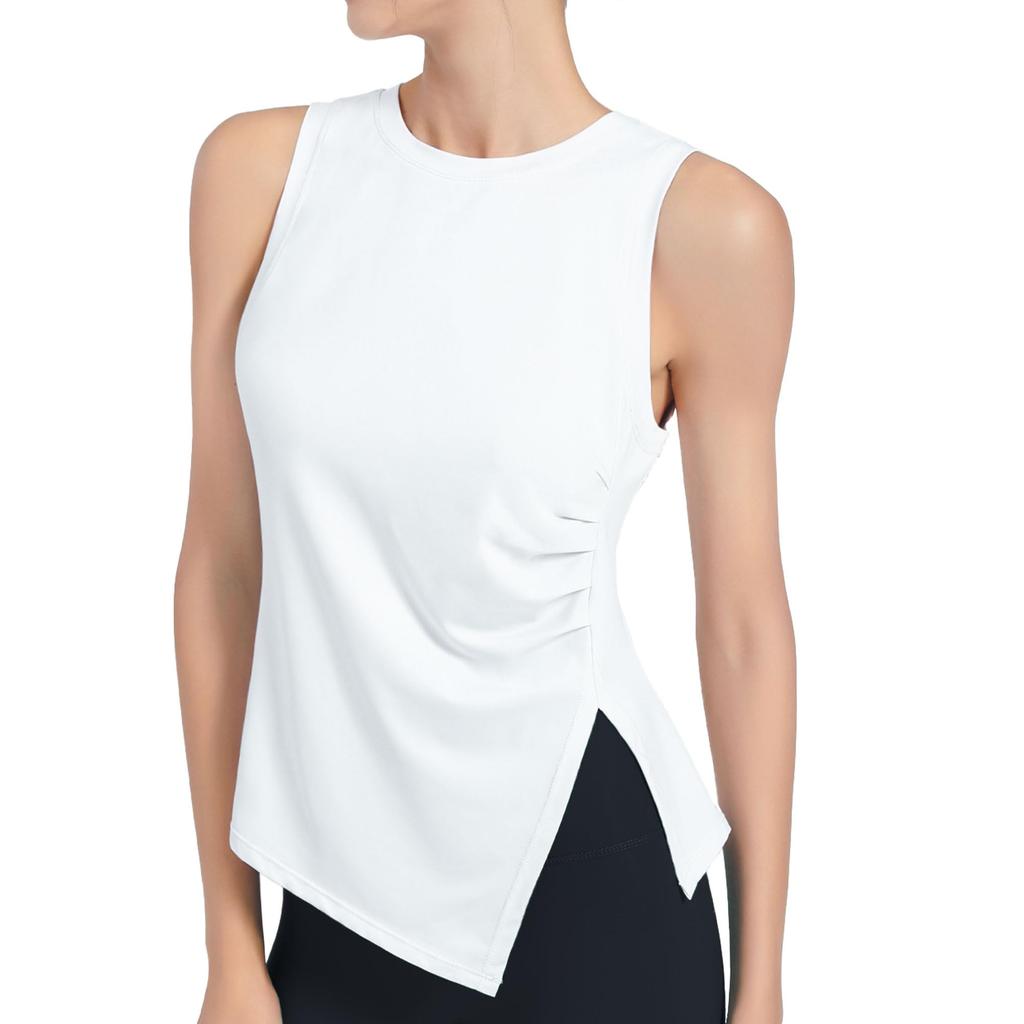 ANGEL CITIZ Sleeveless Yoga Tank Long Gym Perfect for and Training Women's Top, Sleeve, Flattering, Sportswear, Sweat-Wicking, Quick-Drying,