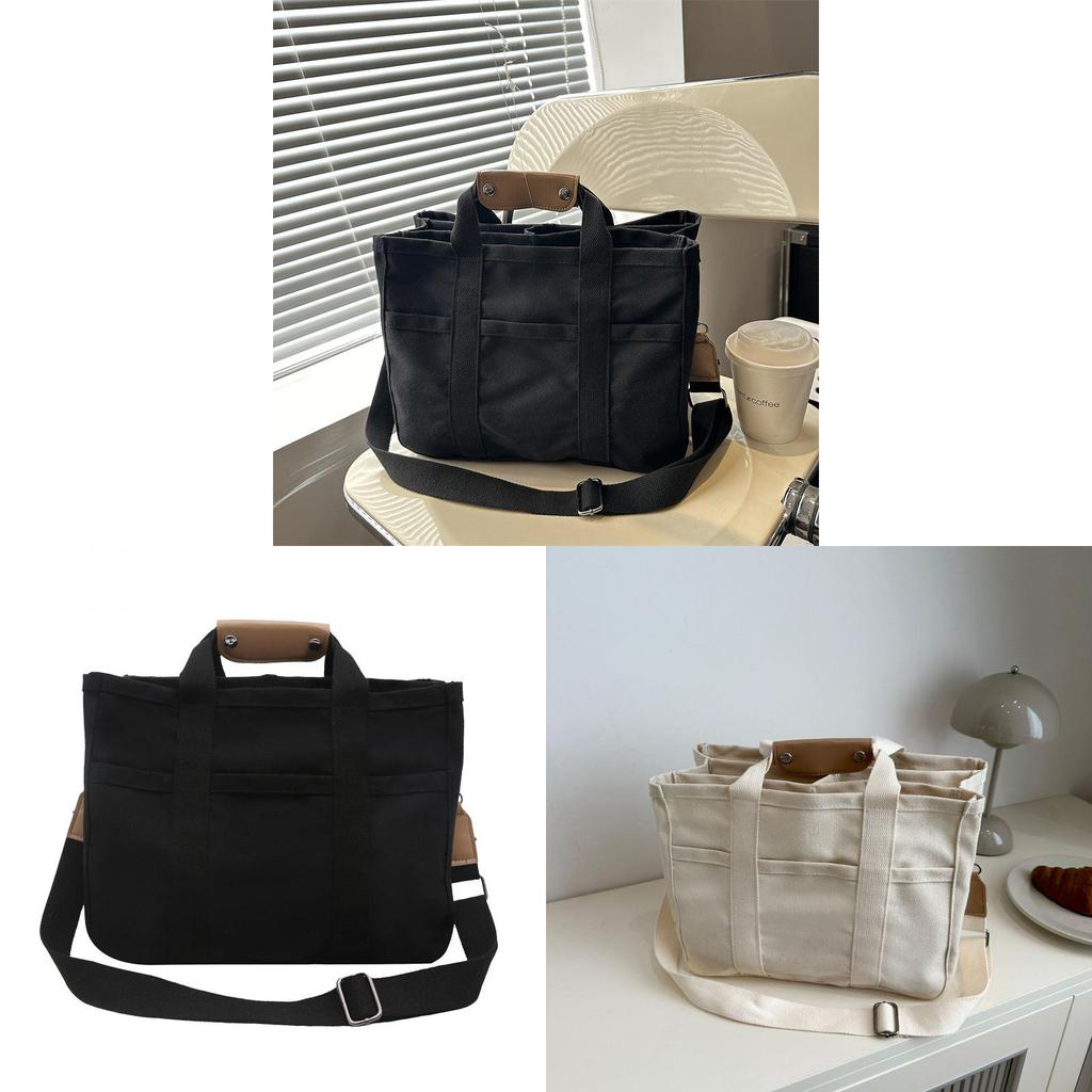 Canvas Baby Diaper Bag Large Capacity Multicompartment Baby Carryall For Daily Use
