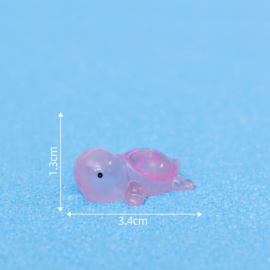 Colorful Luminous Resin Turtle Ornaments For Cartoon Style Tabletop Decorations