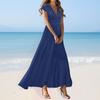 Boho Kleid für Damen Lässige lockere Passform Sommerkleid mit Tasche