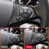 Carbon Fiber Car Interior Steering Wheel Button Panel Trim Frame Decoration Sticker For Mercedes Benz C Class W204 2007-2014