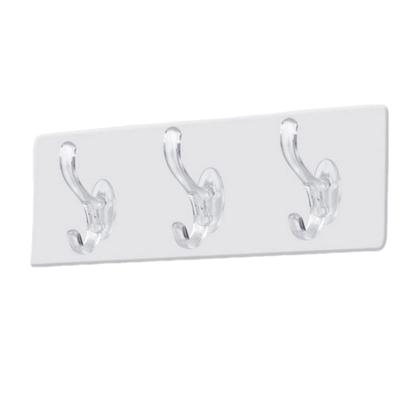 Wall Mounted Coat Rack PVC Strong Stable Multifunctional Simple Wall Hanger with 3 Hooks for