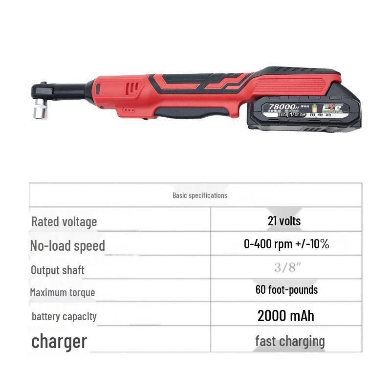 90° Electric Right Angle Ratchet Wrench with Lithium Battery