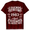 40. ročník Vintage legendy narozené v roce 1983 40 let staré trička grafické bavlna streetwear krátký rukáv dárky k narozeninám