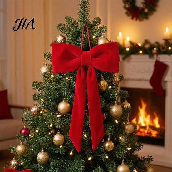 Indoor Festive Wall Decorations Velvet Bow Christmas Decoration, Soft Plush Xmas Tree Elegant Bows for Door Lintels Ornament DIY Wall, Mirror, Wreath,
