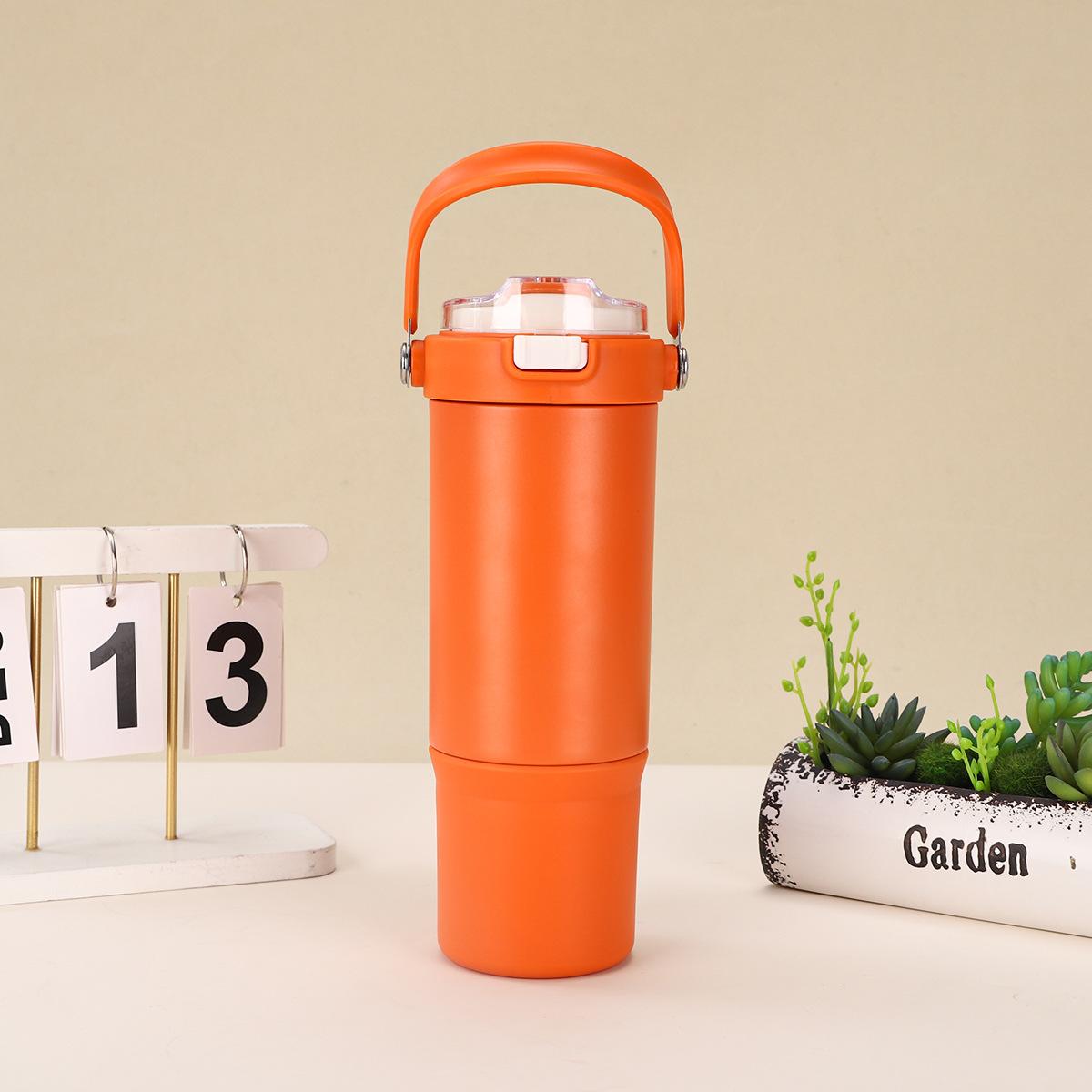 

Нержавеющая сталь ручка автомобильная чашка двойной вакуумный пружинный чехол термос чашка для занятий спортом на открытом воздухе чайник 900ML