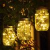 Solar Charging Mason Jar Lid Lights Waterproof Hanging Outdoor Lights  Wedding Party