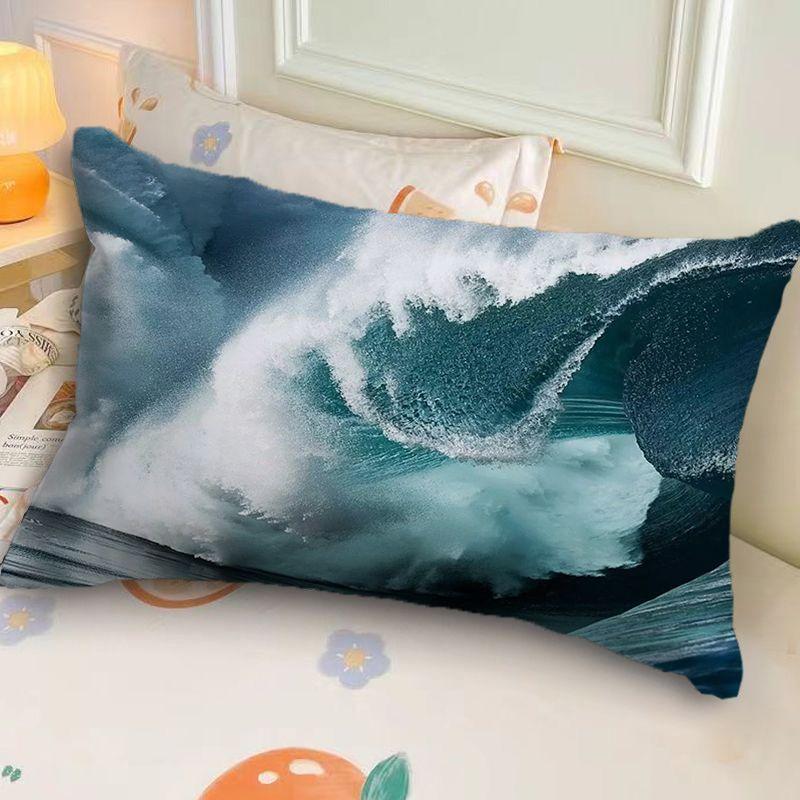 High-End Luxury Free-Style Ocean Wave Beach Sofa Cushion,Rectangular Bed Backrest