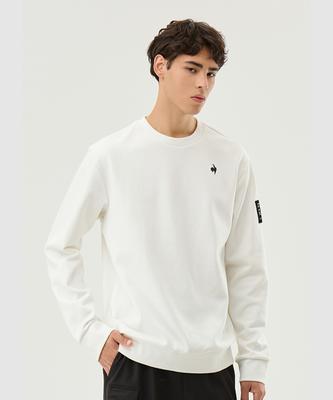 LECOQ Cotton Brushed Spandex Sweatshirt Cream (Qp423Efsn1) (Type A)