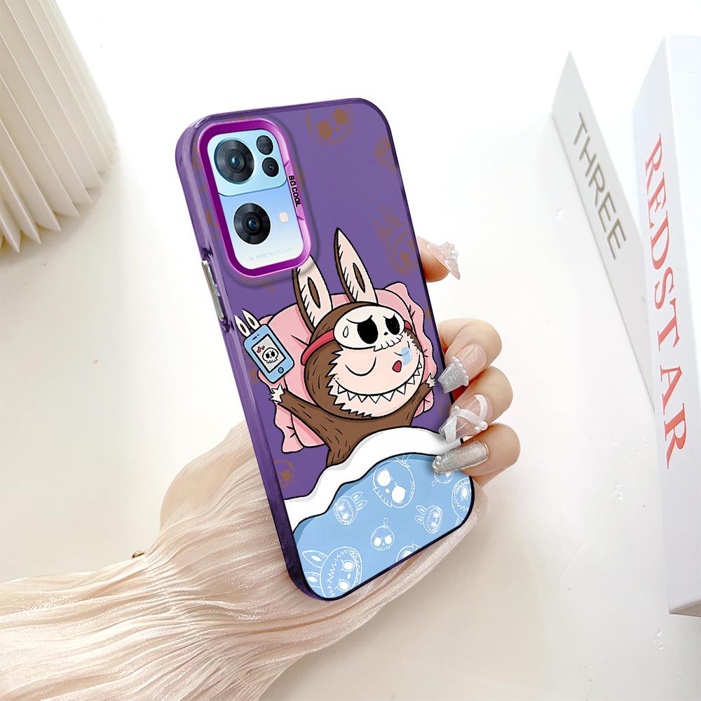 Painted Pattern Colorful Sliver Double Sided Hard Shell Shockproof Anti-fall Phone Casing for OnePlus OPPO Reno Realme