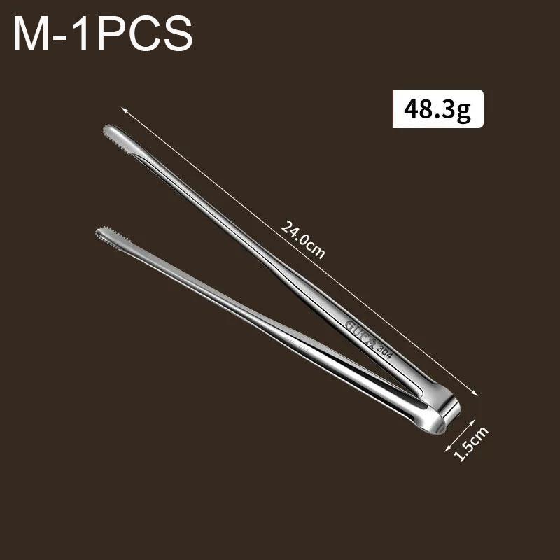 Grill Tongs Stainless Steel Food Tongs For BBQ Cooking Utensils Tongs Silver Non-Slip Tongs Camping Supplies Kitchen Tongs