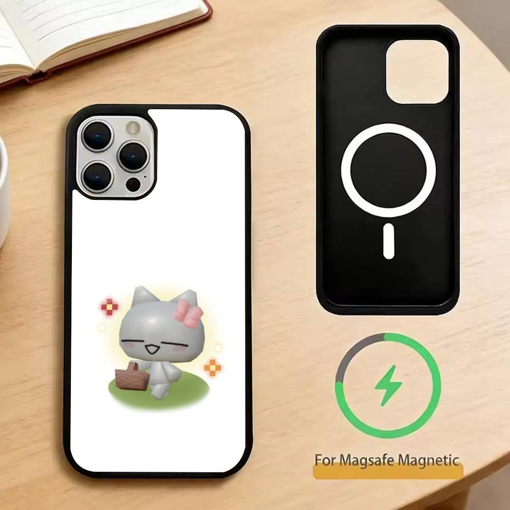 Cute Music cat Phone Case For iPhone17,16,15,14,13,12,11 Plus,Pro Magnetic with Magsafe Wireless Charging