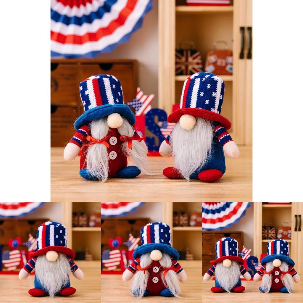 Patriotic Stylish New Gnome Decoration With Independence Day Knit Hat For Festive Decor