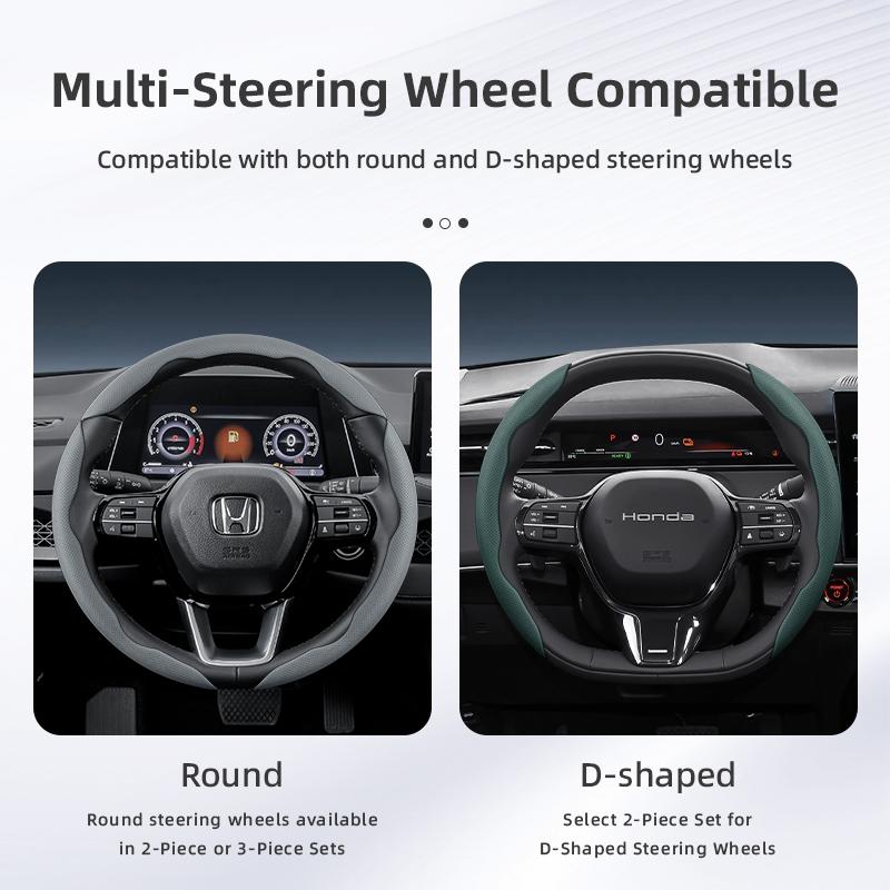 PLXI9 Suitable for Honda's Breathable Holes Leather Steering Wheel Cover Segmented Quick Release Design Non-Slip and Durable Civic Fit 8TAccord 9 10 