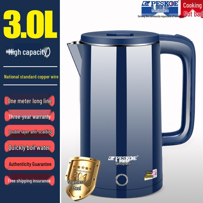 Large Capacity Stainless Steel Electric Kettle with Insulation and Auto Shut-Off