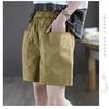 100% Cotton Short Pants Women's Summer Outside Wear High Waist Cover Thighs Show Thin Loose Five Points Casual Wide Leg Pants