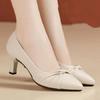  Women Cute Pointed Toe Black Soft Patent Leather Spring Slip On Stiletto Heel Shoes Lady Beige Comfort Work Pump Ab799