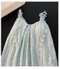 2026 Women's Summer Nightgown: Built-in Bra, Cloud Cotton, Butterfly Flower, Spaghetti Strap, Sexy Home Wear Set