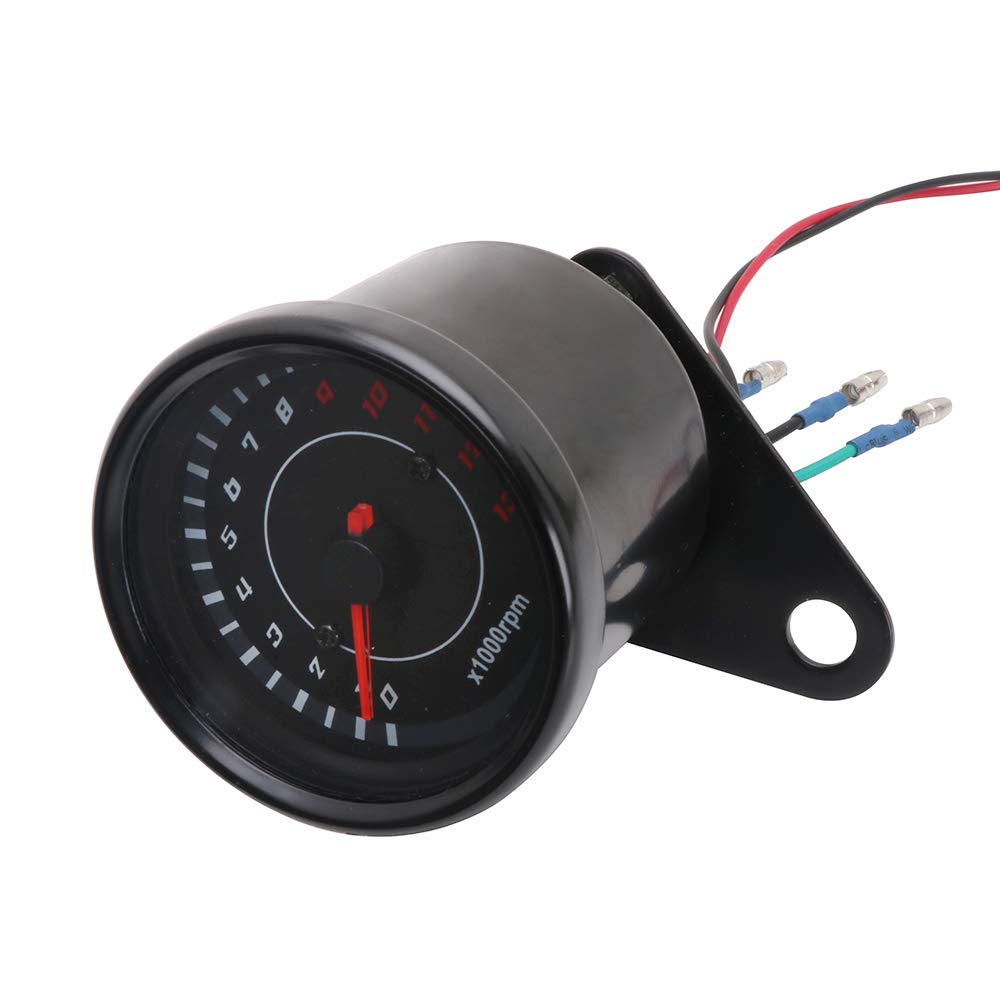 DC 12V Universal Motorcycle Tachometer Electronic Tach Meter Speedometer Gauge LED Backlight 13000 RPM
