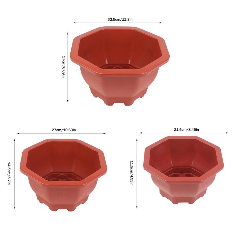 1Pc Hexagonal Plastic Flowerpot Reusable Bonsai Special Green Plant Classical Indoor Garden Decor Succulent Plants Planting