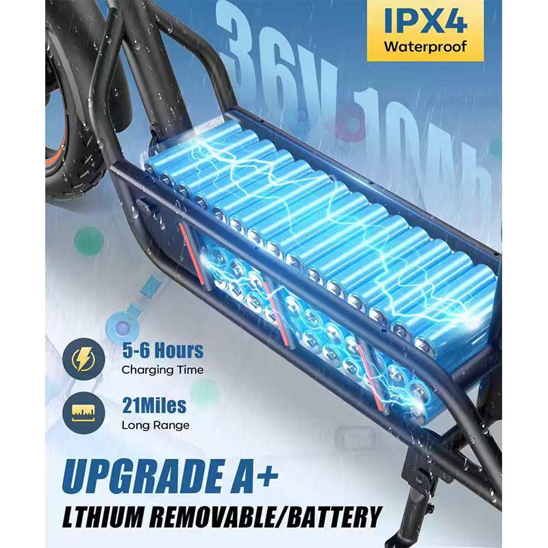 Monopattino Elettrico Pieghevole per Adulti con Cestino Portaoggetti, Motore 600W Batteria Rimovibile 36V, Ruota Pneumatica da 14'' Max 35KM/H E-Scooter da Pendolare