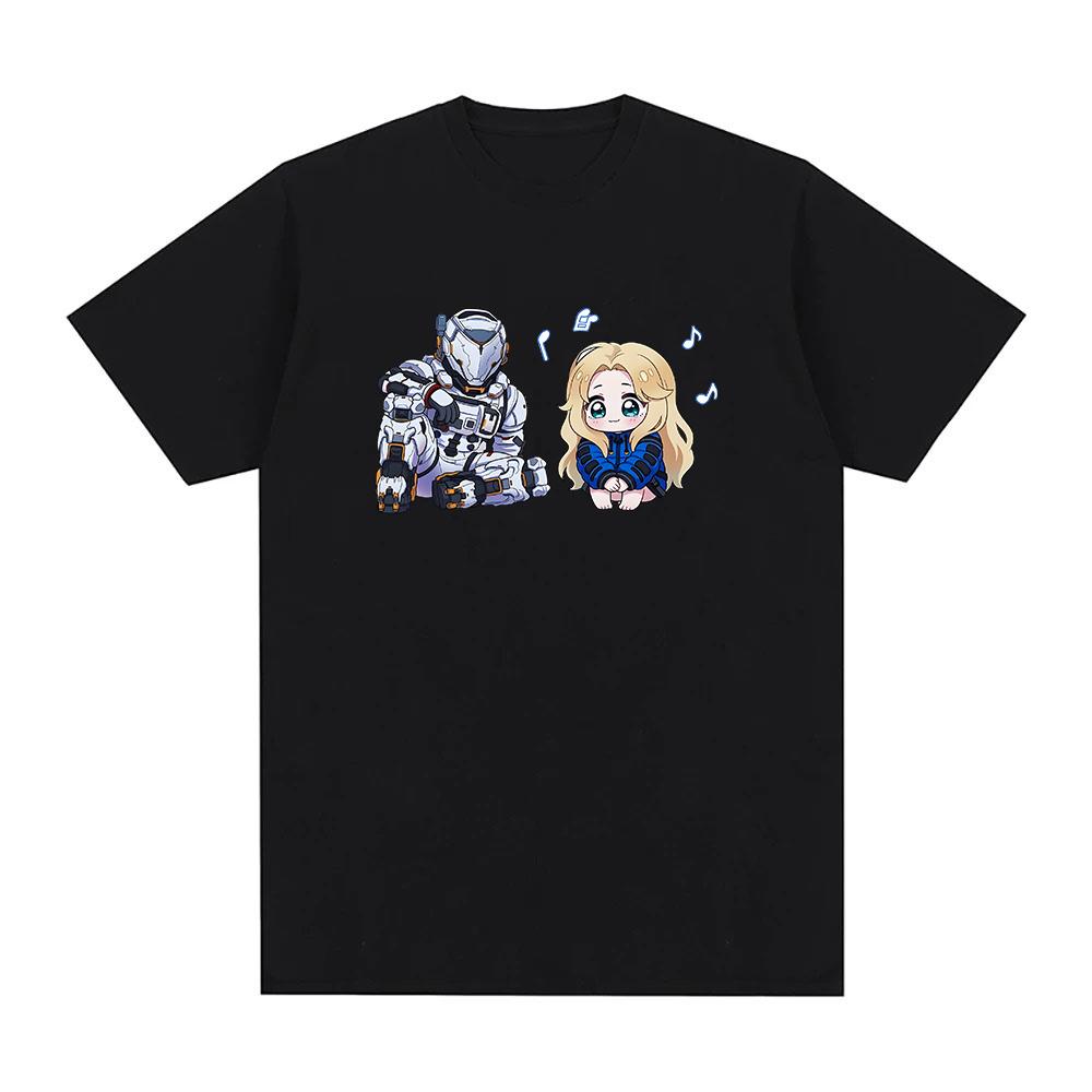 Pragmata 2026 New Game T-Shirt Diana and Hugh Cartoon Print Clothing Cute Casual Cotton Tee-shirt Summer Short Sleeve Tees XS