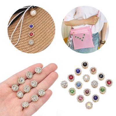 Apparel Sewing Sparkling Flower-shaped Clothes Decoration Crystal Glass Stone Buttons Rhinestone