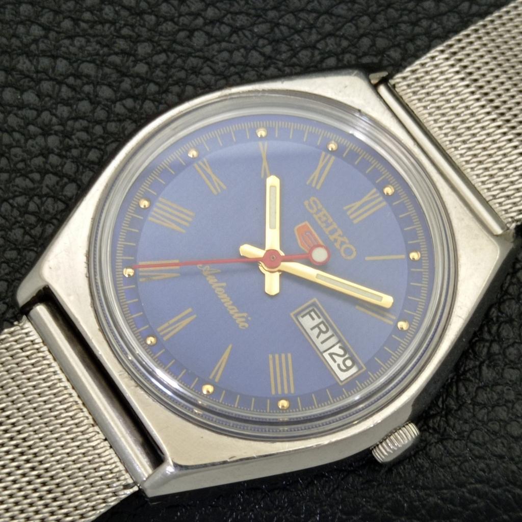JAPAN VINTAGE SEIKO 5 AUTOMATIC 6319A MENS BLUE COLOR DIAL WATCH a701256-5 R206a-a701256