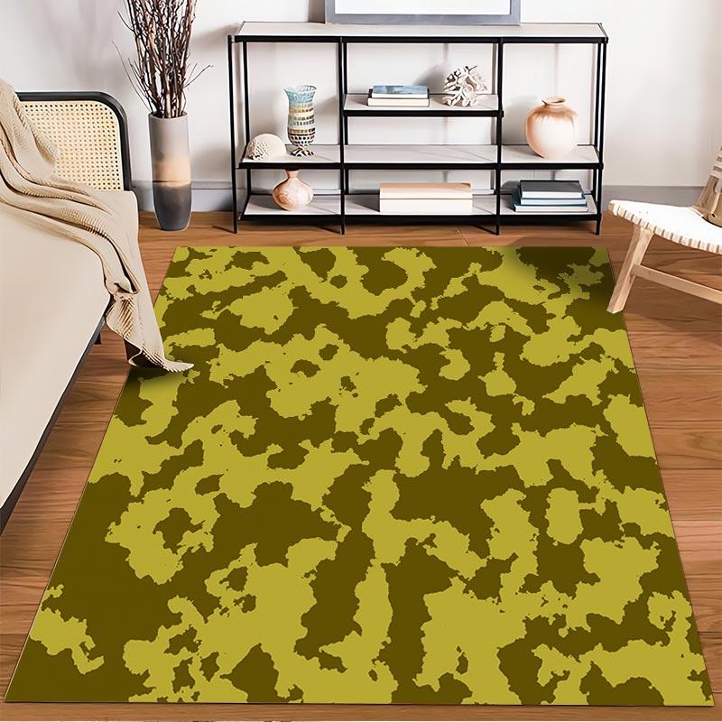 Teppich mit Camouflage-Muster in Grün- und Brauntönen für moderne Wohnkultur Geeignet für den Einsatz als rutschfester1 für1Zimmer und Schlafzimmer Sofas