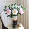 Peony Silk Flower Arrangement - Artificial Floral Decoration for Living Room and Dining Table