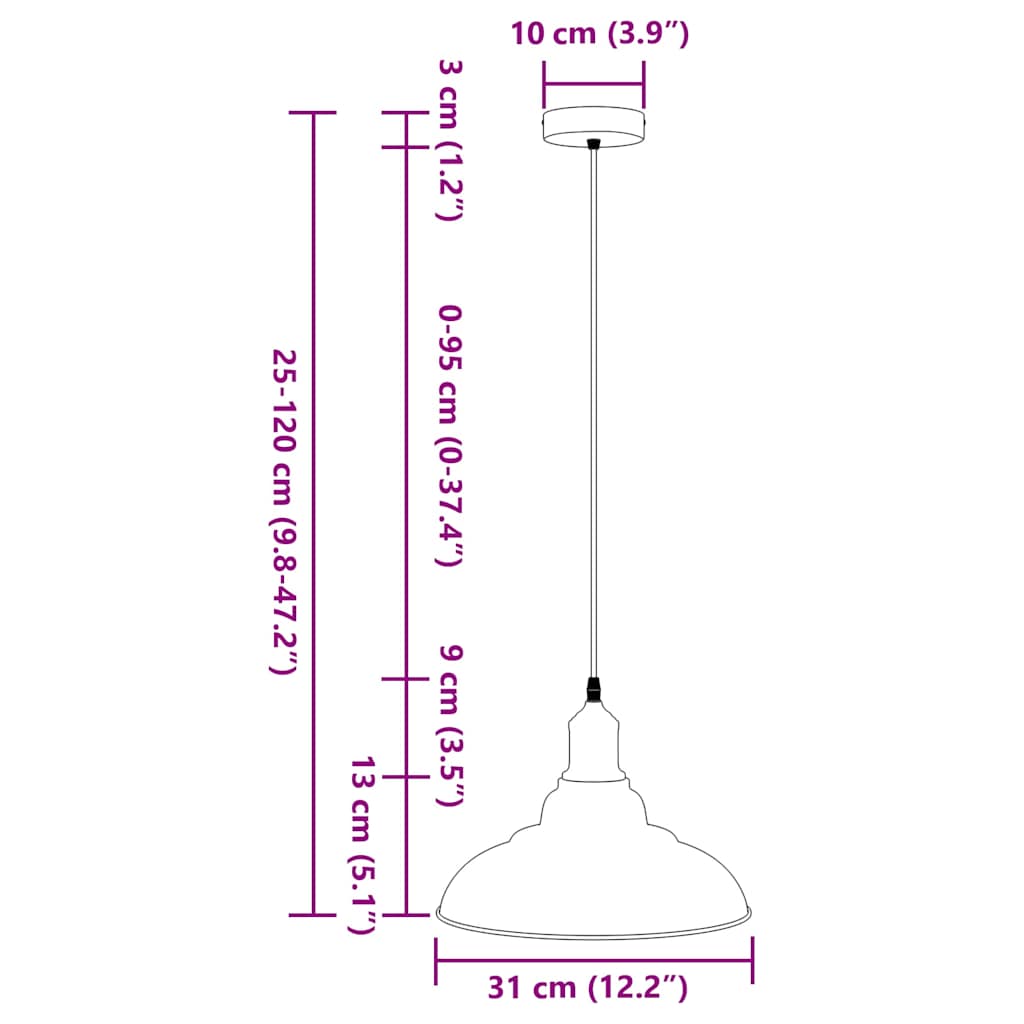 Adjustable Height Pendant Lamp E27 Orange Glossy Ø31 cm Metal