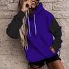Women's Casual Long Sleeve Color Block Hoodie Sweatshirt