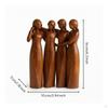 Resin Figurine with WoodGrain Look Carved Sculpture of Female Figures Freestanding Abstract