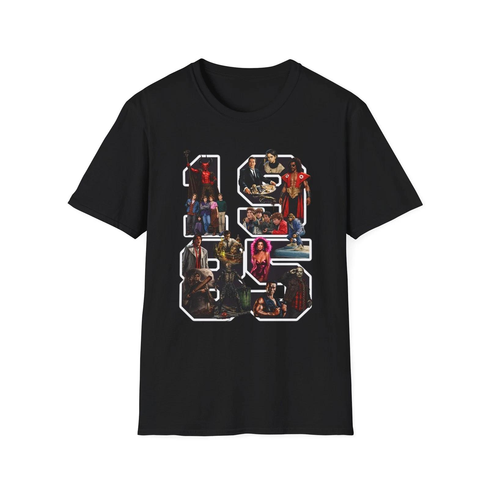 1985 Popular Movies T-Shirt | Retro Film Titles Tee M