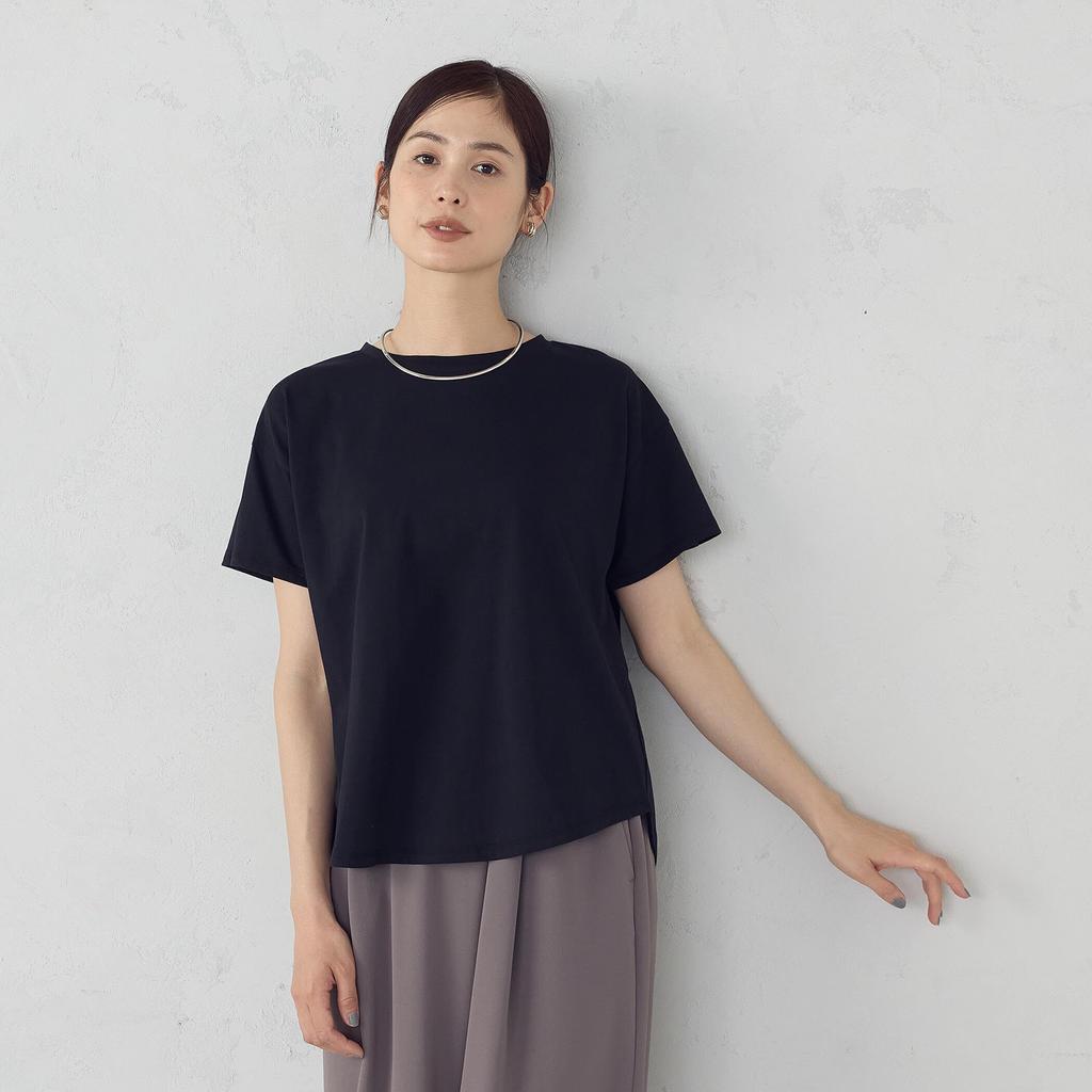 Comme Ca Ism Size M Cool-Touch Back-Tuck T-Shirt, Black, (12-68CM03-205)