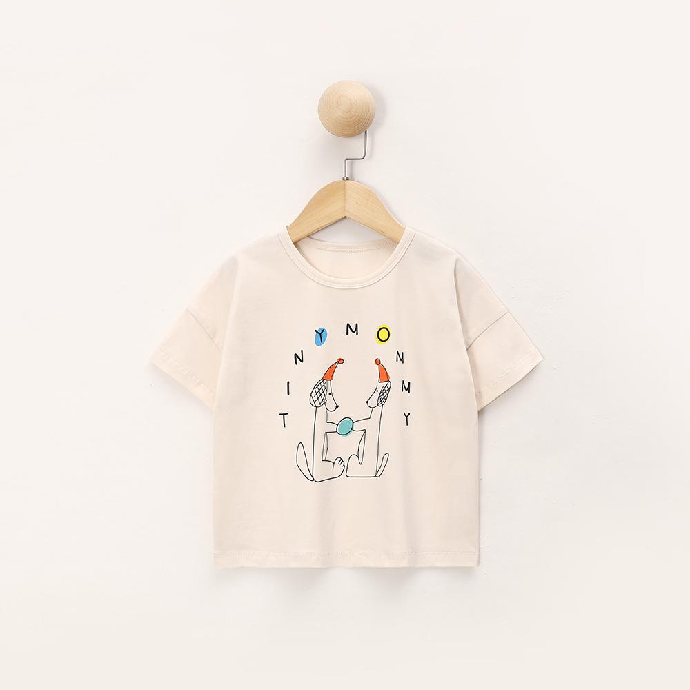 Girls' Fashion Short-sleeved Top Summer Children's Casual Crew-neck Children's Fun Printed T-shirt