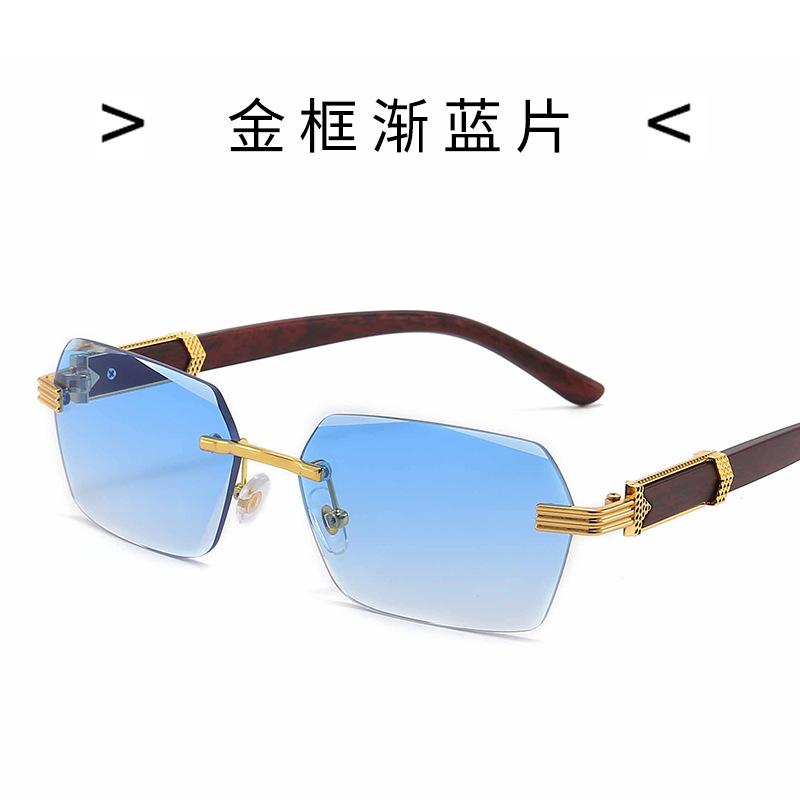 Square frameless sunglasses for women, gradient color, UV400 protection