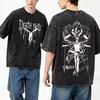 2026 Vintage Gewaschenes Unisex Kurzarm Streetwear T-Shirt mit Light Yagami aus dem Anime Death Note T-Shirt