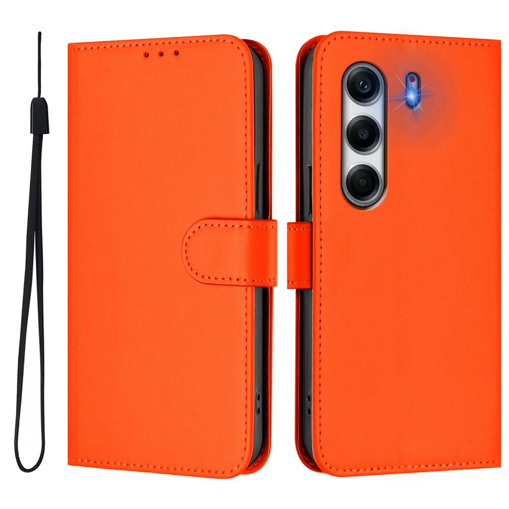 For TECNO Camon 40 Pro 4G Case Solid Color Wallet Leather Phone Cover with Strap