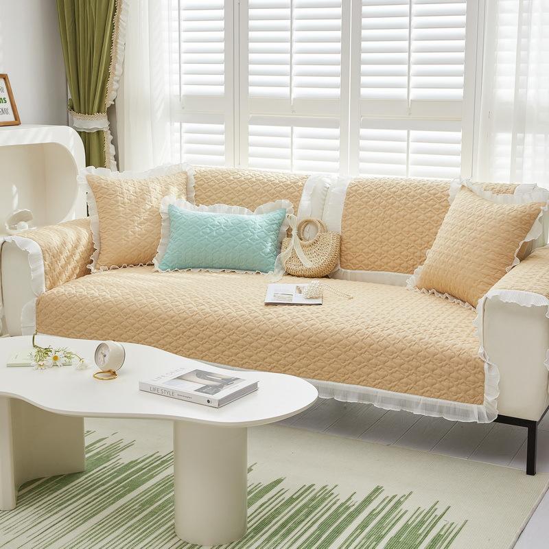 Fresh Cushion Cover Soft Scrub Cloth Cushion Four Seasons Universal Sofa Cushion Fabric Solid Color Simple Sofa Cushion
