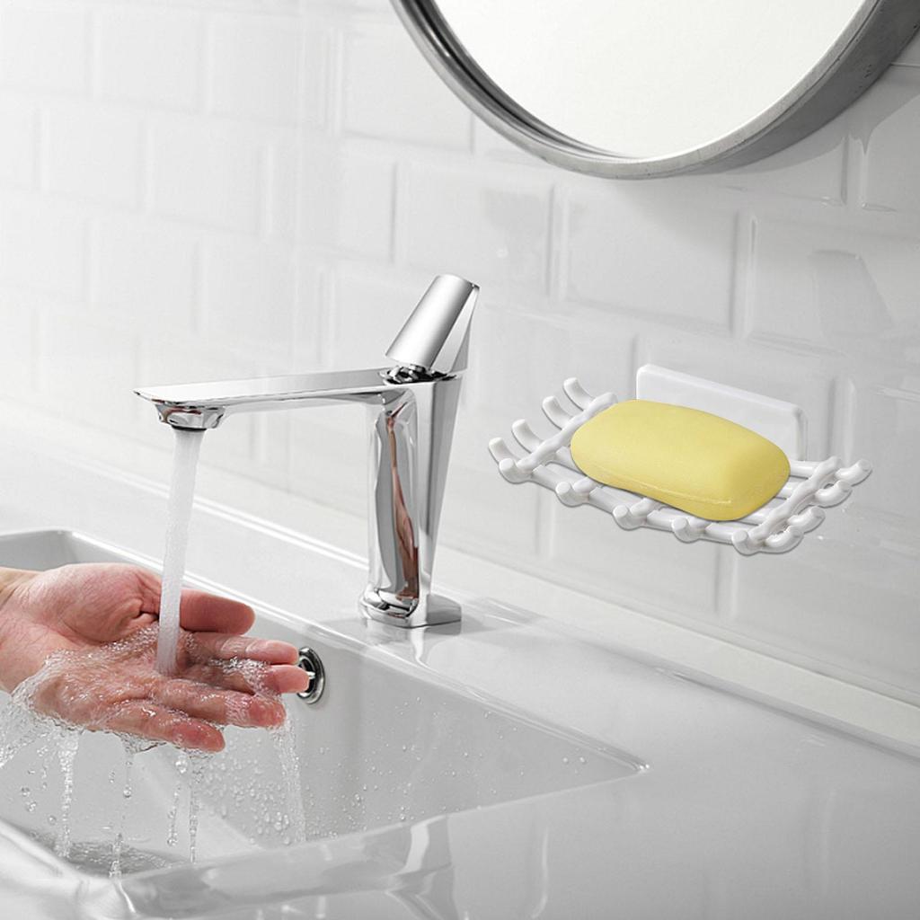 Soap Box Wall Mounted Drainage Shelf For Home Use No Punching High-end Bathroom Space Saving Adhesive Soapbar Holder