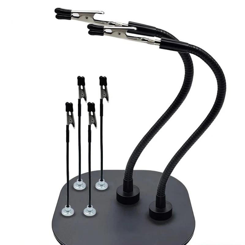4pcs Flexible Arms PCB Holder for Electronics Repair Alligator Clip Welding Tool Soldering Third Hand with Strong Magnetic Base