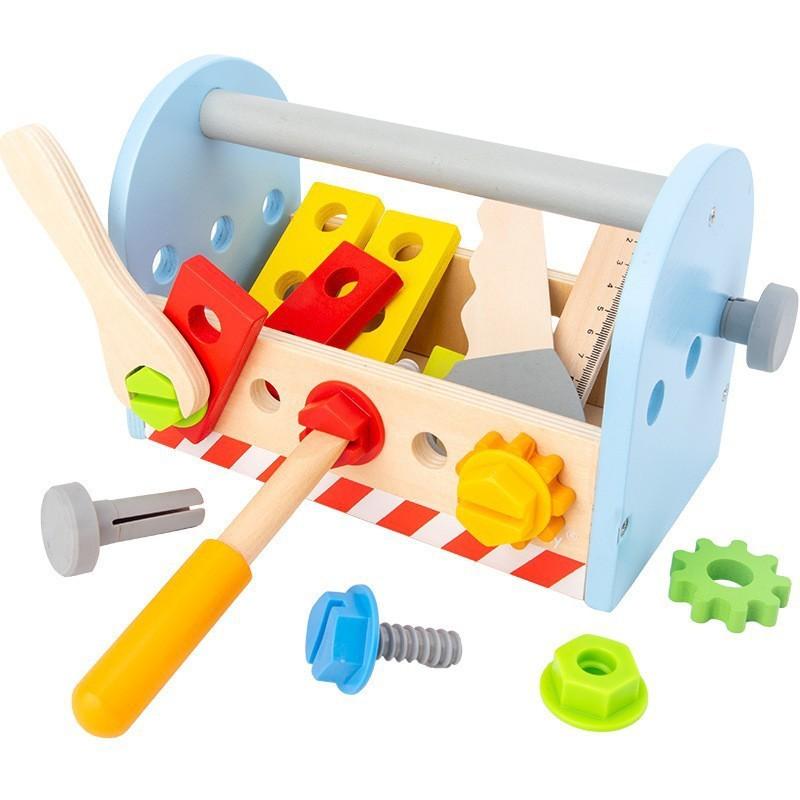 Children's Early Education Over 3 Years Old Tool Basket Screw Maintenance Disassembly and Assembly Men's and Women's Toolboxes Educational Wooden Toys