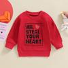 Kids Boys Sweatshirt 6M  12M 18M 24M 3Y 4Y 5Y  Long Sleeve Crew Neck Letters Print Pullover for Valentines Day