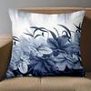 1 pieces -2D flat printing Blue and White Floral Patterned Decorative Throw Pillows Polyester pillowcase, sofa  cushion cov