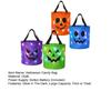Colorful Halloween Event Supplies LED Light Up Bucket, Glow in The Dark Trick or Treat Candy Reusable Holiday Storage Buckets Bag with Handle, Lighted