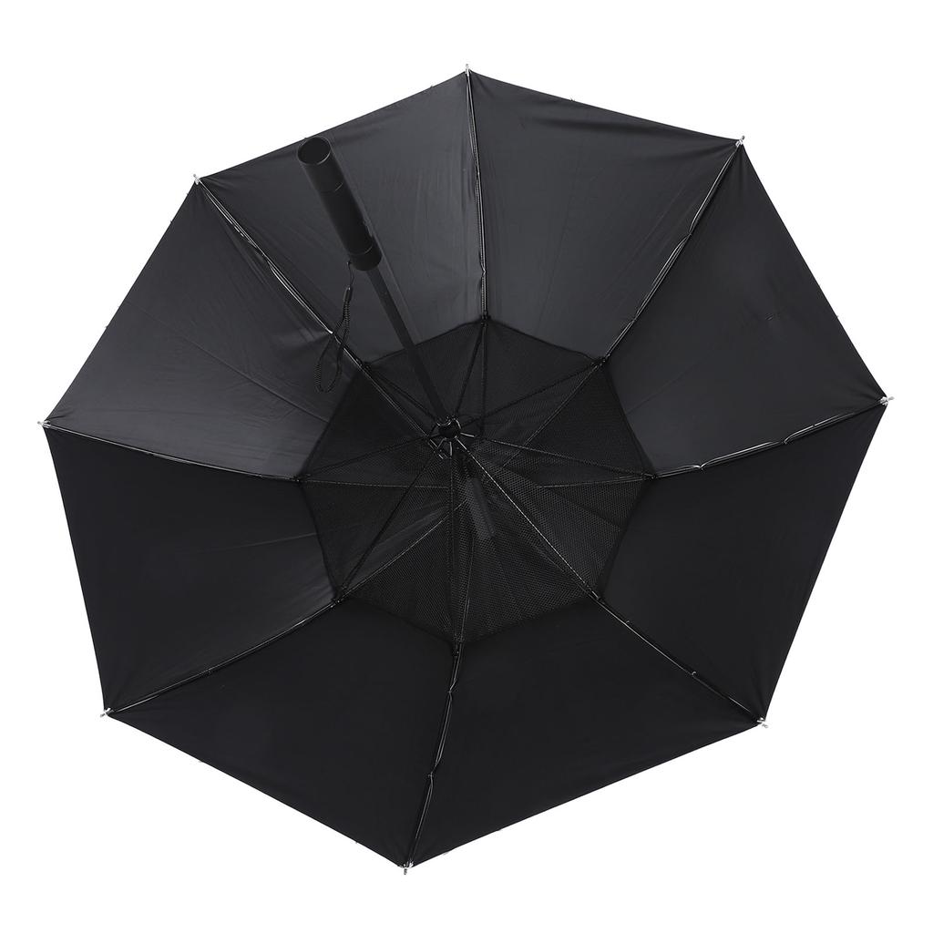 Fan Umbrella 8 Ribs Straight Handle Rechargeable Vinyl Pongee Fabric with Cooling Fan Sun Rain Umbrella for Outdoor