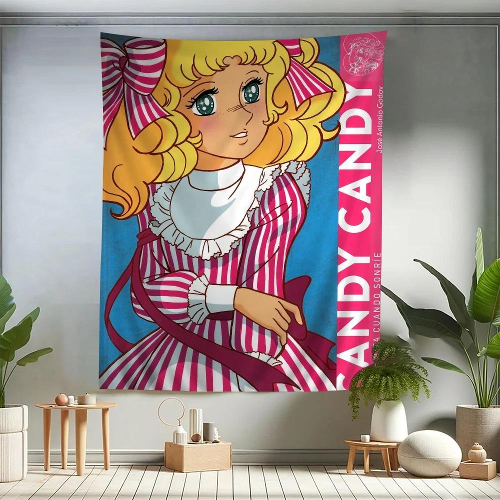 Anime Manga kawaii Candy Anime Colorful Tapestry Wall Hanging Bohemian Wall Tapestries Mandala Wall Hanging Sheets
